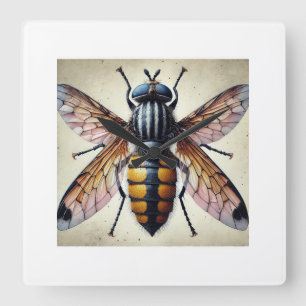Horn Fly 060924IREF205 - Watercolor Square Wall Clock