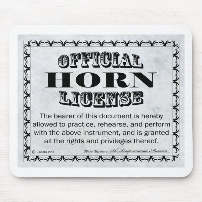 Horn License Mouse Pad (Front)