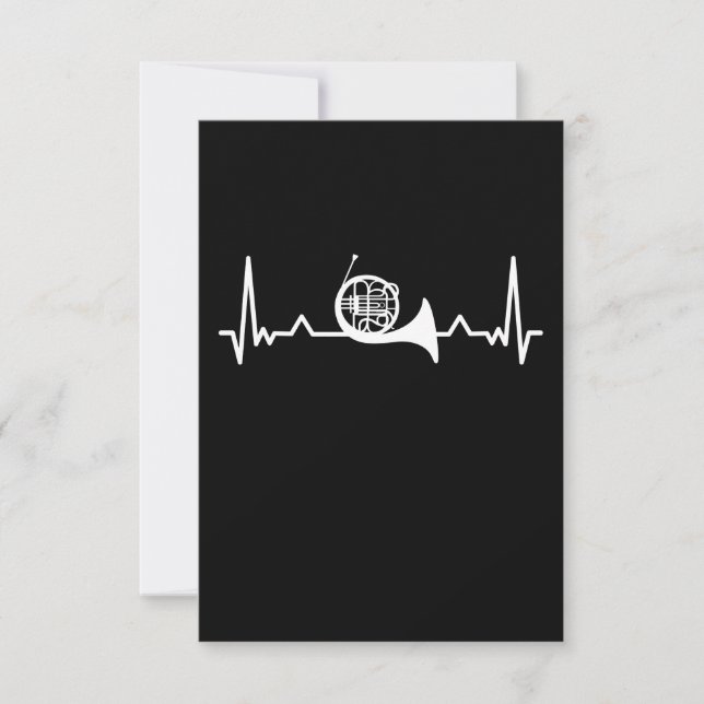 Horn Marching Band Heartbeat Funny Gift Thank You Card (Front)