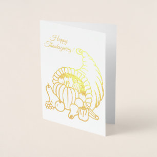 Horn of Plenty Cornucopia Thanksgiving Foil Card