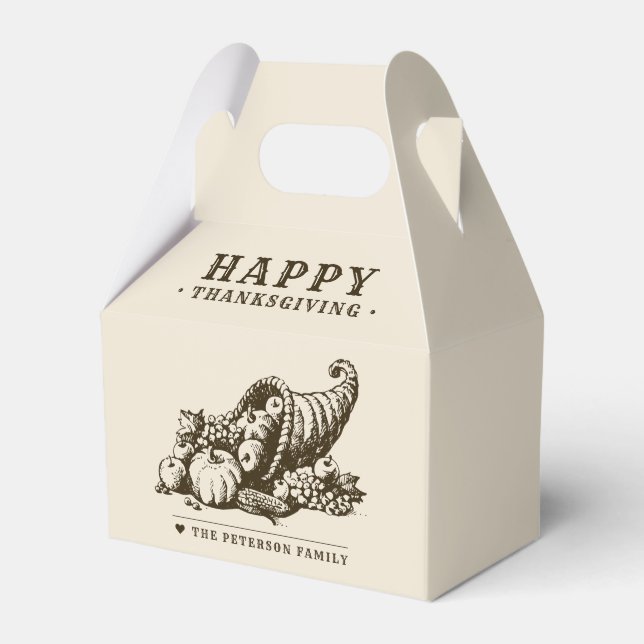 Horn of Plenty | Thanksgiving Favour Box (Front Side)