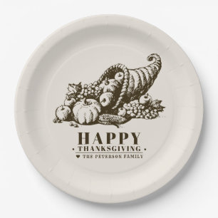Horn of Plenty   Thanksgiving Paper Plate