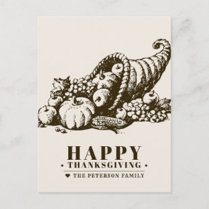 Horn of Plenty   Thanksgiving Postcard