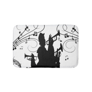 Horn Section Trumpet Jazz Music Bath Mat