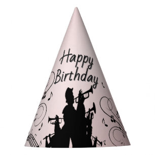 Horn Section Trumpet Jazz Music Birthday Pink Party Hat