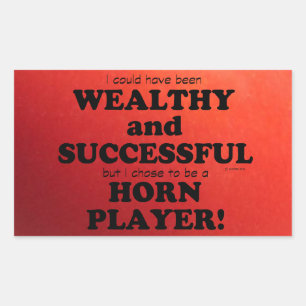Horn Wealthy & Successful Rectangular Sticker