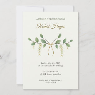 Hornbeam Spray Retirement Party Invitation