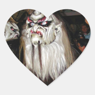 Horned Japanese Devil Mask Heart Sticker