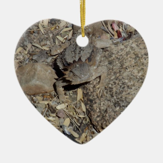 Horned Lizard Ceramic Tree Decoration (Front)