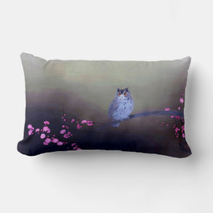Horned Owl and Plum Blossom, Kobayashi Kokei Lumbar Cushion