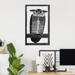 Horned owl poster