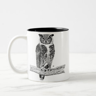 Horned Owl Two-Tone Coffee Mug