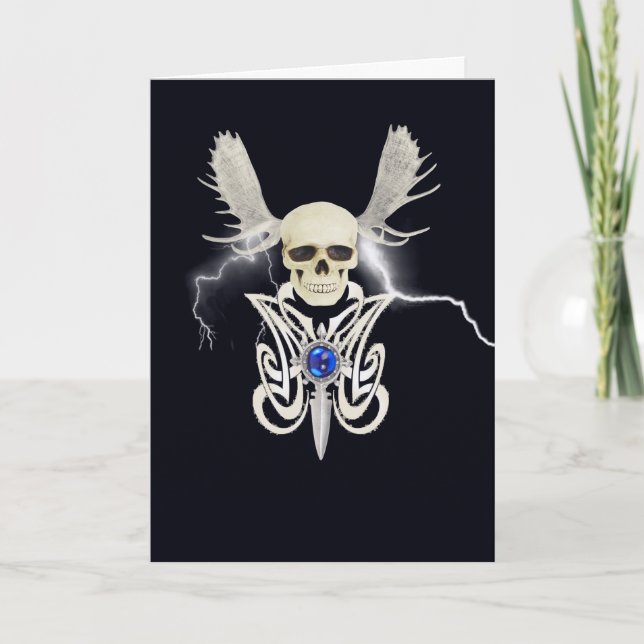 Horned skull and dagger  card (Front)
