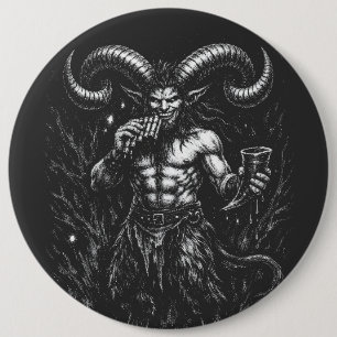 Horned Winter Satyr — by BurnsInHell 6 Cm Round Badge