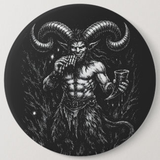 Horned Winter Satyr — by BurnsInHell 6 Cm Round Badge
