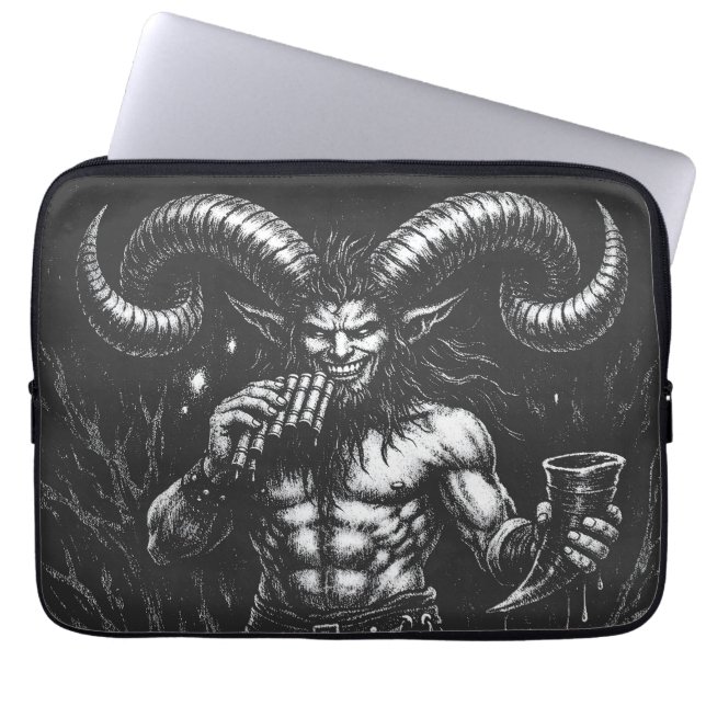Horned Winter Satyr — by BurnsInHell Laptop Sleeve (Front)