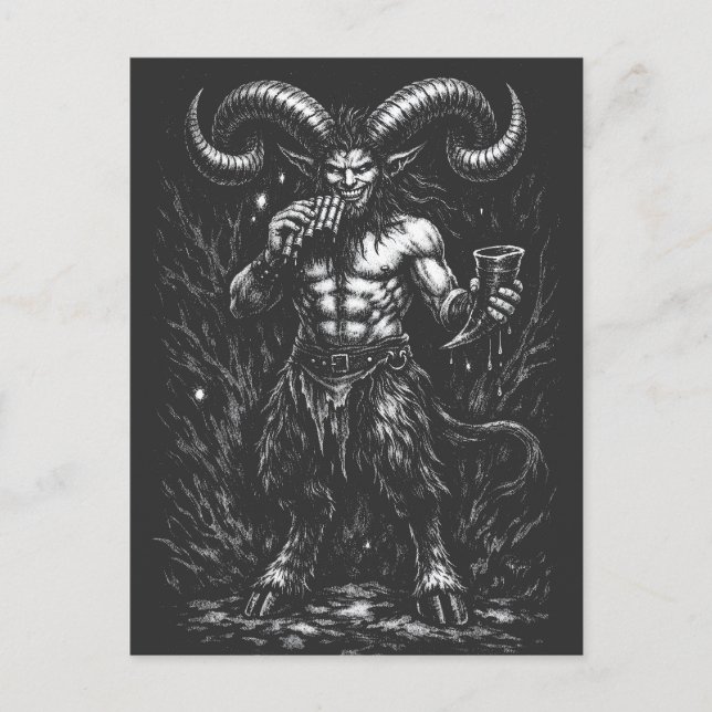Horned Winter Satyr — by BurnsInHell Postcard (Front)