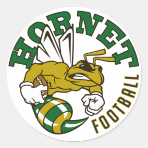 Hornet Football Round Sticker