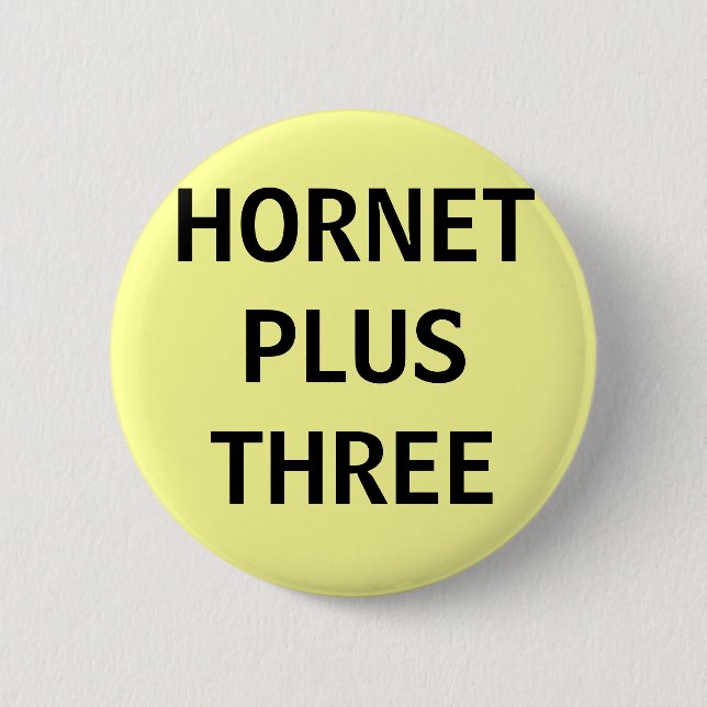 HORNET PLUS THREE 6 CM ROUND BADGE (Front)