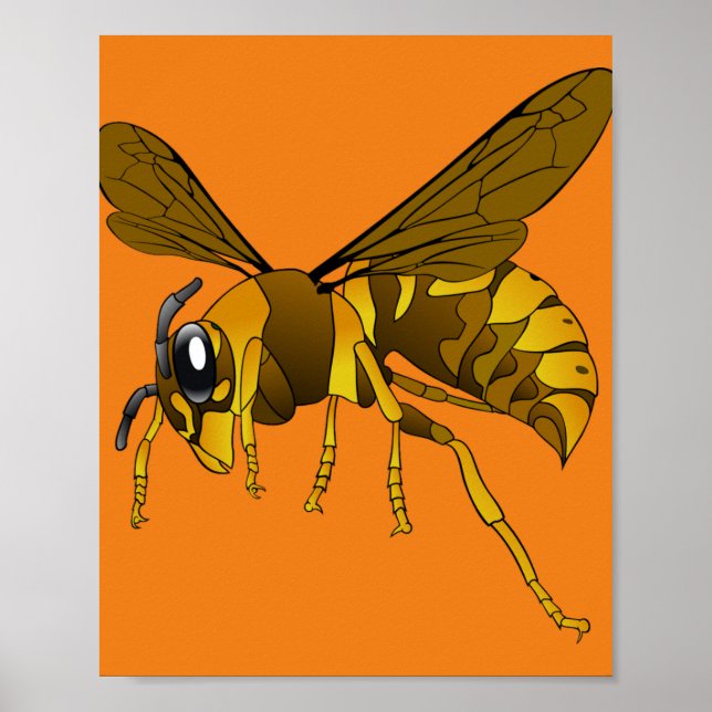 hornet wasp insect bee brown poster (Front)