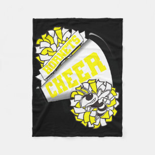 Hornets Cheer Ck To School Cheerleading Spirit Yel Fleece Blanket