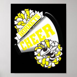 Hornets Cheer Ck To School Cheerleading Spirit Yel Poster