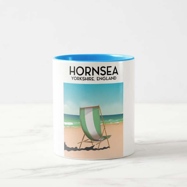 Hornsea, Hornsea, Yorkshire England travel poster, Two-Tone Coffee Mug (Center)