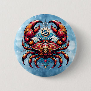 Horoscope Astrological Sign for Cancer the Crab 6 Cm Round Badge