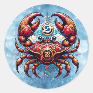 Horoscope Astrological Sign for Cancer the Crab  Classic Round Sticker