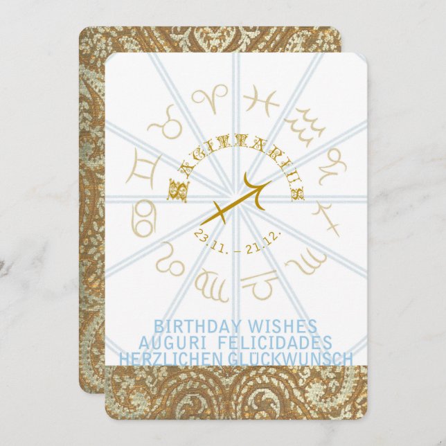 HOROSCOPE ~ Birthday Invite - Sagittarius (Front/Back)