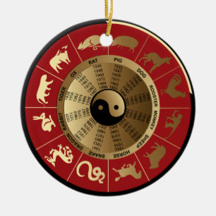 horoscope chinese zodiac ceramic tree decoration