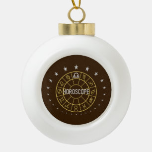 Horoscope / Libra Ceramic Ball Christmas Ornament
