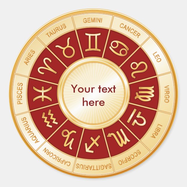 Horoscope Mandala Classic Round Sticker (Front)
