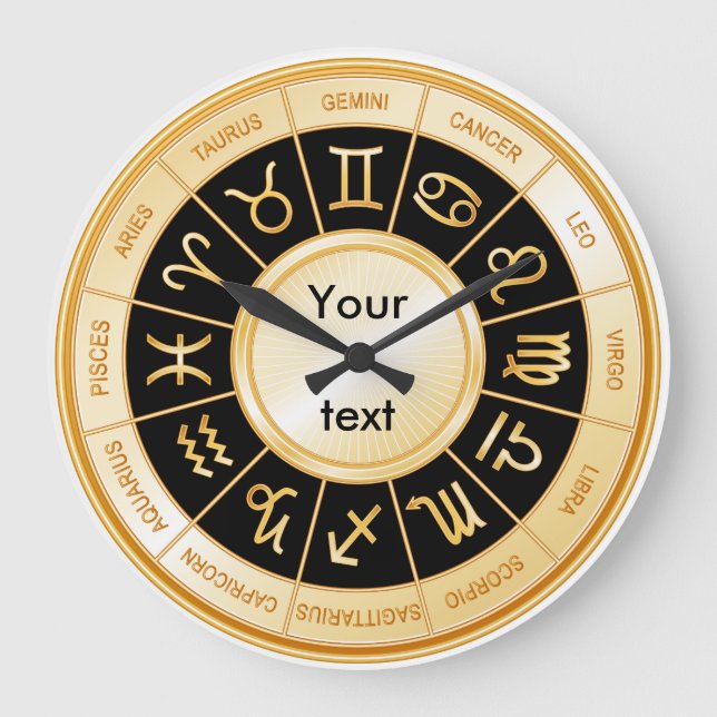 Horoscope Mandala Large Clock (Front)