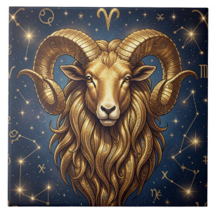 Horoscope Sign Aries   Astrology Art Ceramic Tile