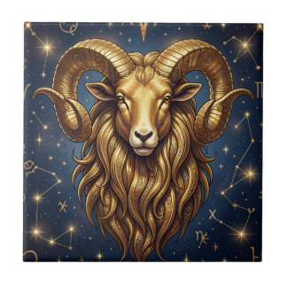 Horoscope Sign Aries | Astrology Art Ceramic Tile