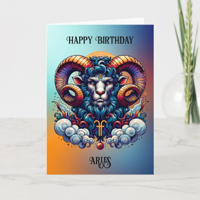 Horoscope Sign Aries | Birthday Card (Front)