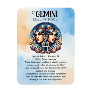 Horoscope Sign Gemini   Birthday Magnet