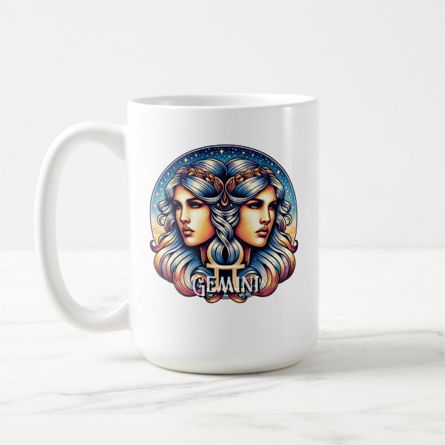 Horoscope Sign Gemini | Twins Astrology Sign Coffee Mug (Left)