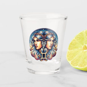 Horoscope Sign Gemini Twins Astrology Sign Shot Glass