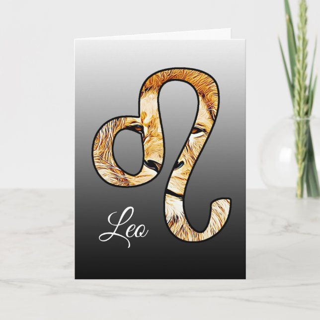 Horoscope Sign Leo Birthday Card (Front)
