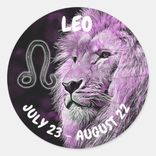 Horoscope Sign Leo Symbol Classic Round Sticker