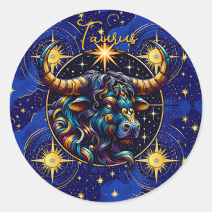 Horoscope Sign Taurus Zodiac Astrology Classic Round Sticker