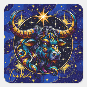 Horoscope Sign Taurus Zodiac Astrology Square Sticker