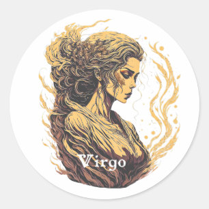 Horoscope sign Virgo Classic Round Sticker