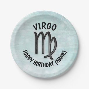 Horoscope Sign Virgo Personalised Birthday Paper Plate