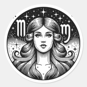 Horoscope Sign Virgo Symbol   Classic Round Sticker