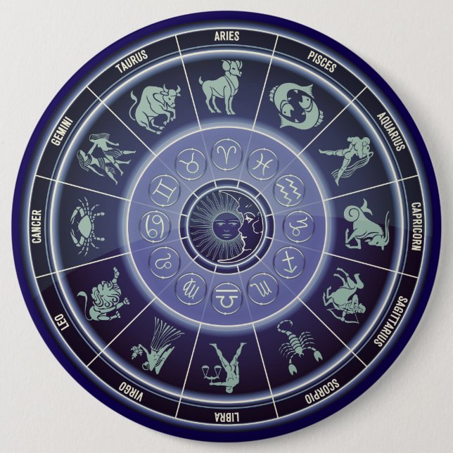 Horoscope Signs 6 Cm Round Badge (Front)
