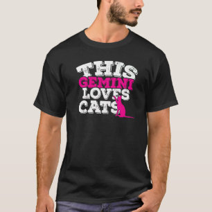Horoscope Zodiac Sign Gemini Loves Cats T-Shirt