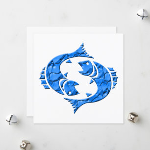 Horoscope Zodiac Sign Pisces Holiday Card